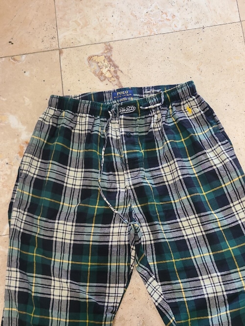 Polo by Ralph Lauren Green and Cream Plaid Lounge Pants - Picture 4 of 6